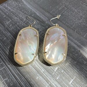 Elle Gold Drop Earrings in Ivory Mother-of-Pearl